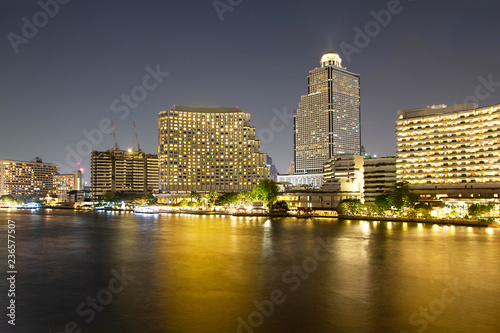 Bangkok city in Thailand and river 