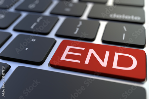 END key on computer keyboard. 3D rendering