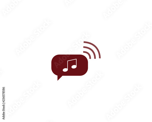 Flat music note icon