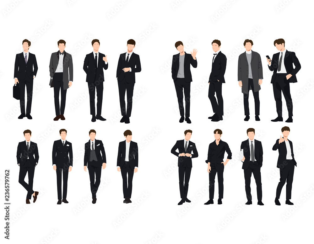 Vector of young businessman with suit
