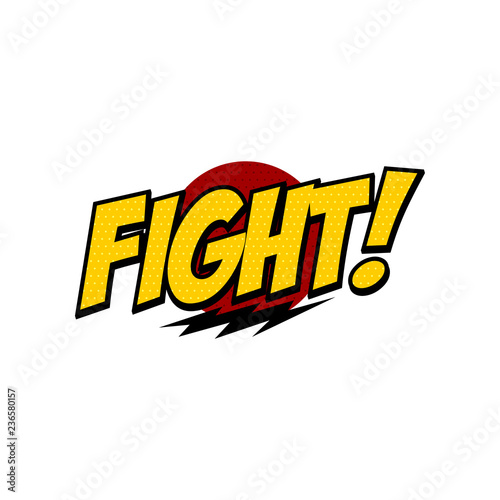 fight comic text vector