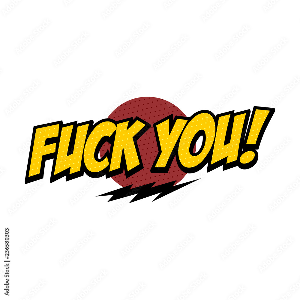 Fototapeta premium curse word text with thunder greeting theme