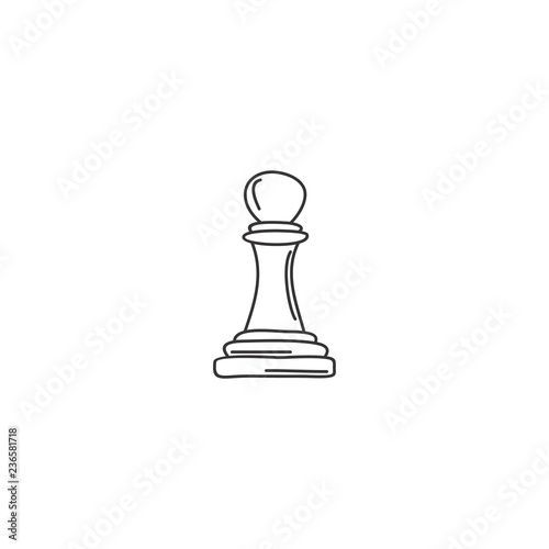 doodle sketch vector pawn chess