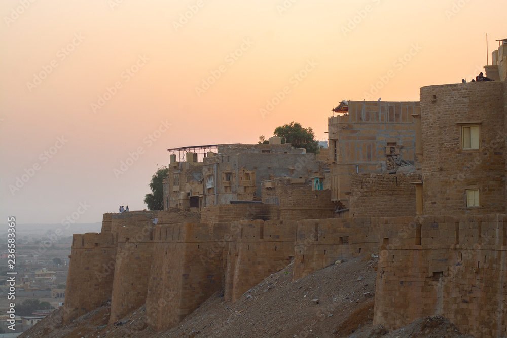 Jaisalmer Fort at twilight, Rajasthan State, India