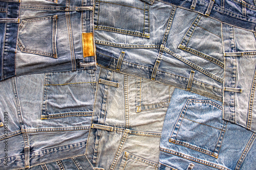 Many Jeans pockets fashion  collage backdrop