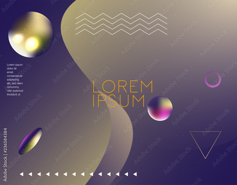 Bright poster with dynamic waves