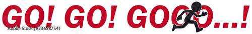 Fast Running Cartoon Charakter with "Go Go" Lettering