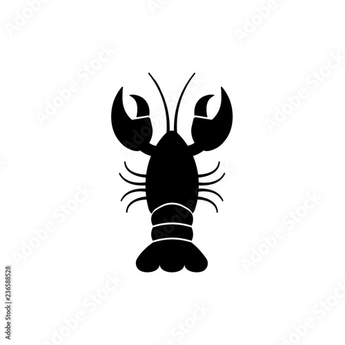 Lobster icon isolated on white background vector illustration. Seafood vector graphic silhouette.