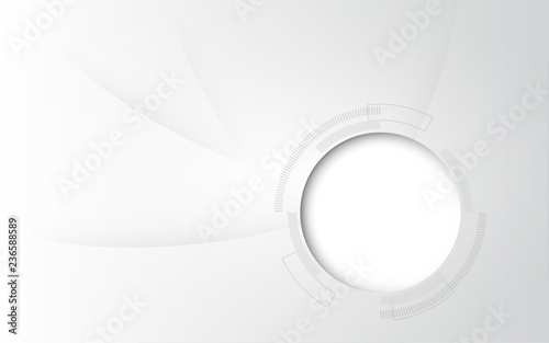  Grey white Abstract technology background with various technology elements Hi-tech communication concept innovation background Circle empty space for your text