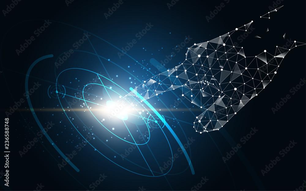 Hand touch selection,touch the future abstract technology innovation concept