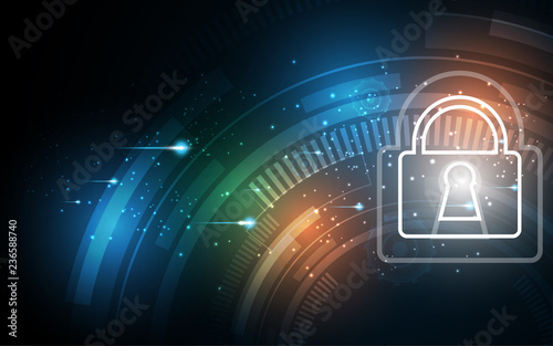 Wallpaper Mural Security cyber digital concept Abstract technology background protect system innovation vector illustration Torontodigital.ca