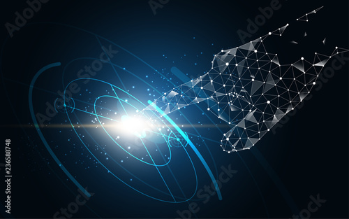 Hand touch selection,touch the future abstract technology innovation concept