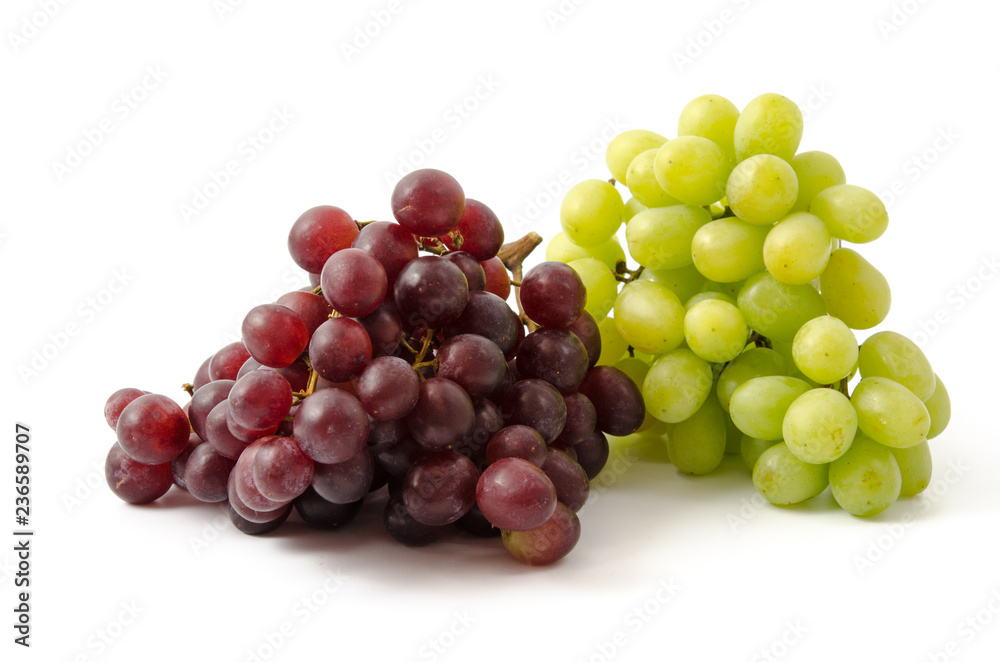 Fototapeta premium Rote und grüne Weintrauben
