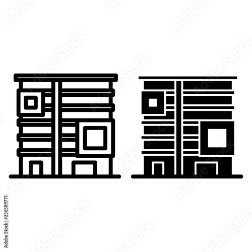 Apartment house line and glyph icon. Buildings vector illustration isolated on white. Dwelling home outline style design, designed for web and app. Eps 10.