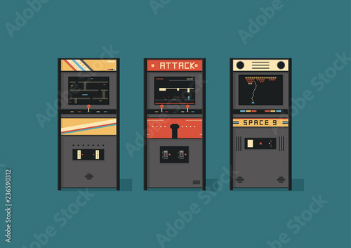 Retro Arcade Games Vector Illustration
