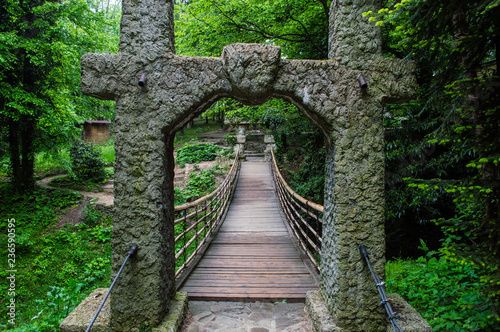 suspension bridge in the Park South of the resort in Sochi, Russia