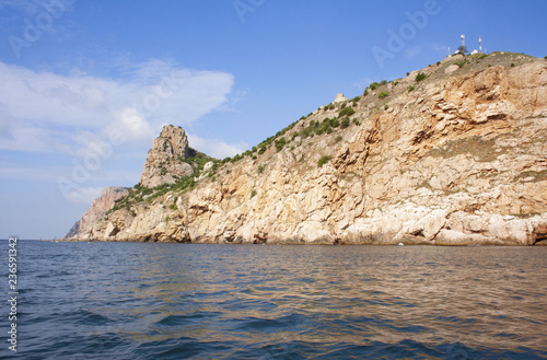The coastline of the black sea coast of Crimea