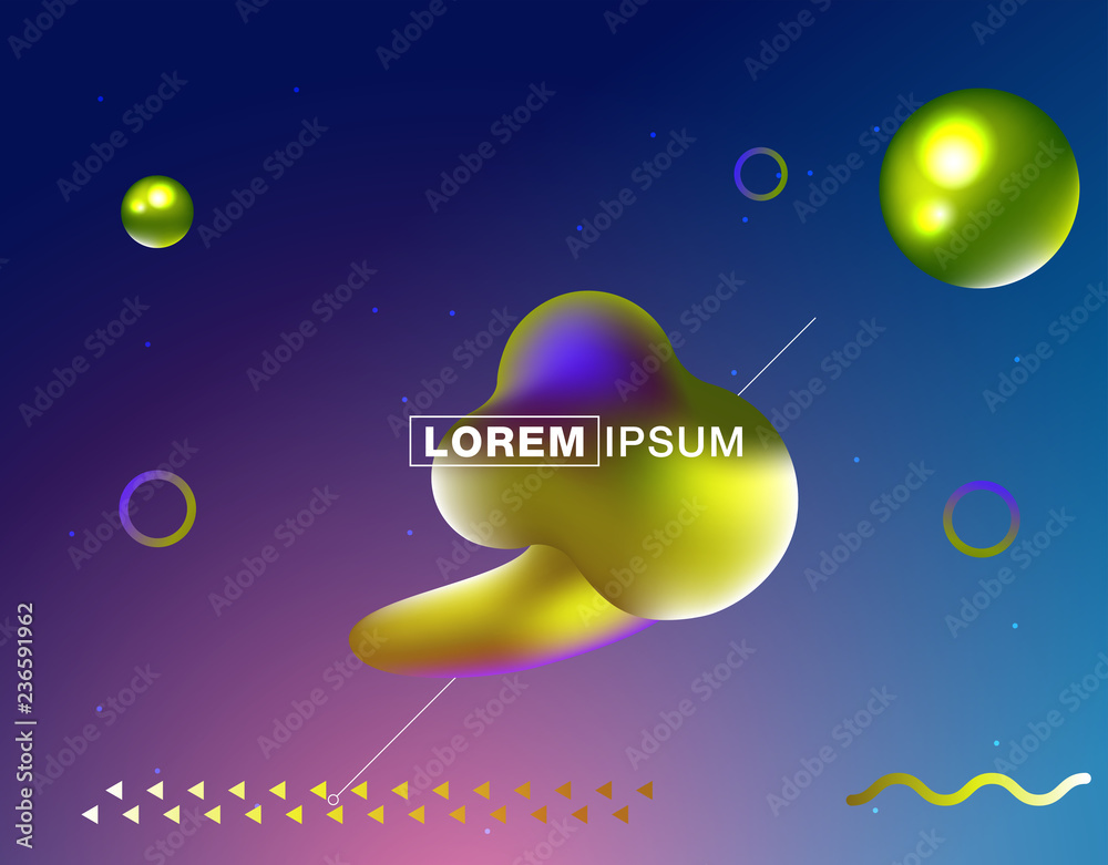 Abstract 3d Gradient Background with Colorful Liquid