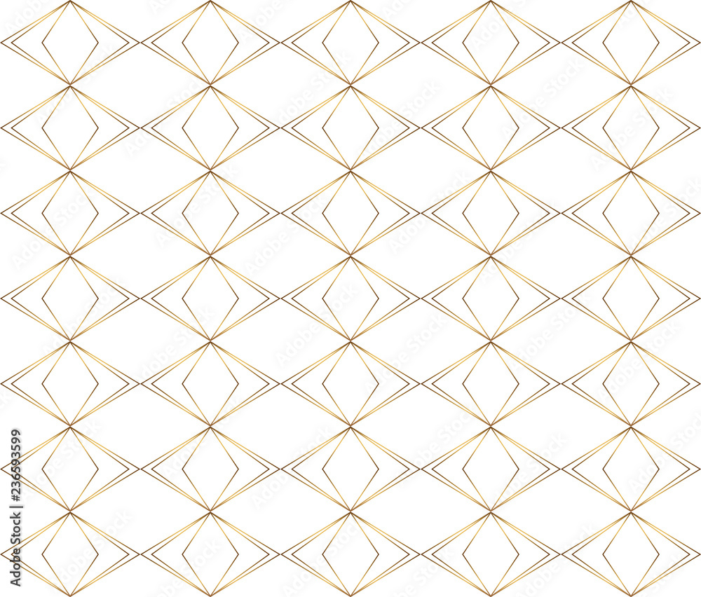 Seamless geometric golden lines pattern. Modern design background with rhombus. Golden texture. Seamless geometric golden lines pattern. Modern design background with rhombus. Golden texture.