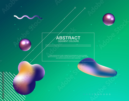 Colorful geometric background. Fluid shapes composition