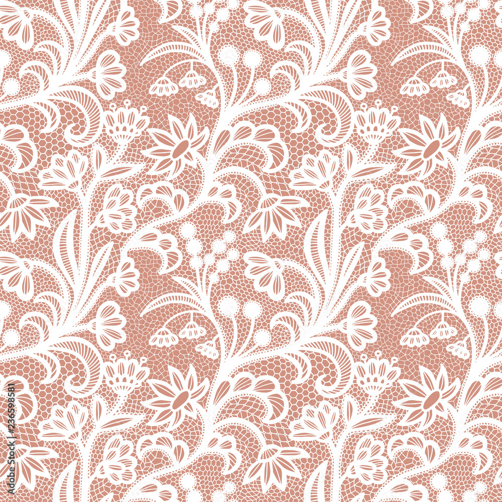 Lace seamless pattern with flowers Lace seamless pattern with flowers