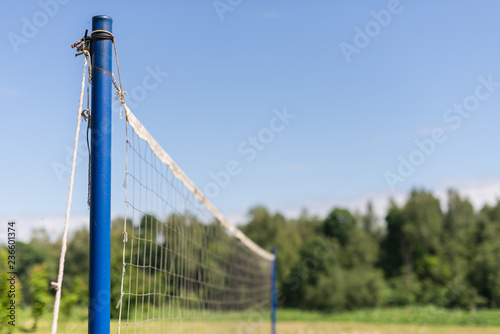volleyball mesh in green field