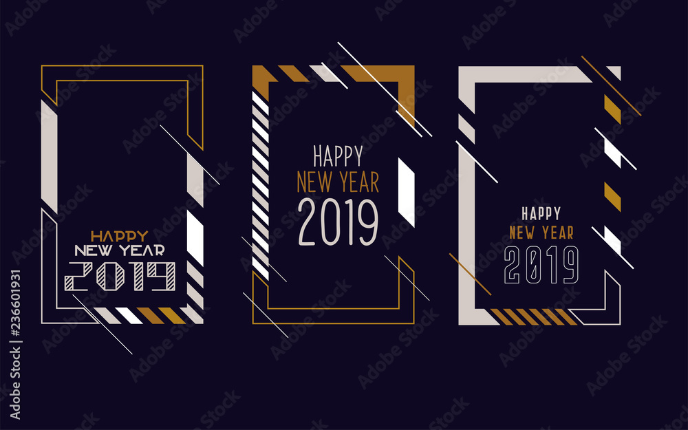 Fototapeta premium Modern trend in the graph. vector illustration. New Year 2019. Colorful dynamic hipster graphics