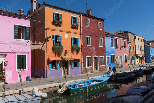 Colorful houses in city of Murano, Italy