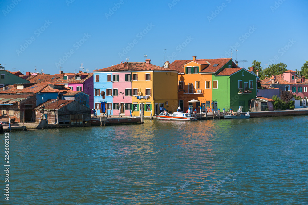 View of city of Murano near Venice in Italy