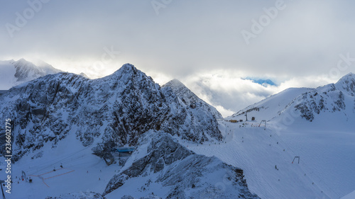 winter in the alps in tirol, austria, neustift, stubaital