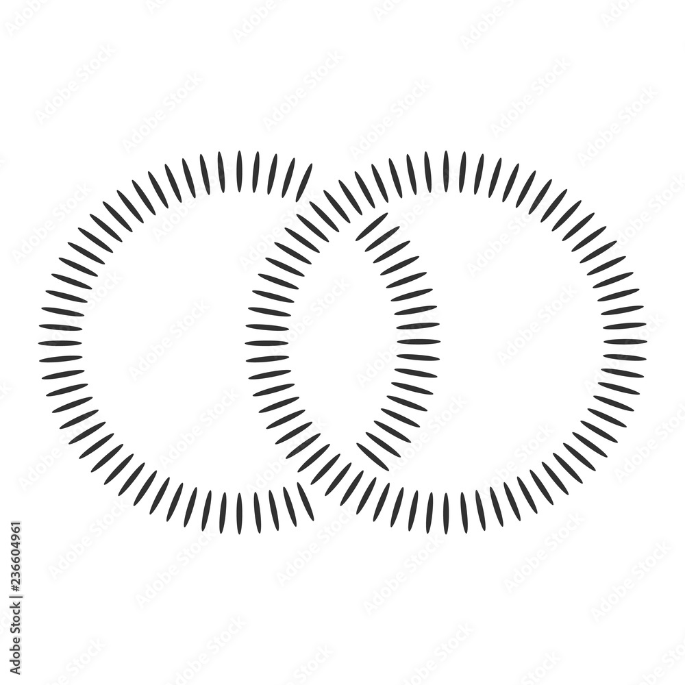 black concentric shapes that makes a two intersected rings. abstract geometric shapes. suitable for logo, product branding etc. black concentric shapes that makes a two intersected rings. abstract geometric shapes. suitable for logo, product branding etc.