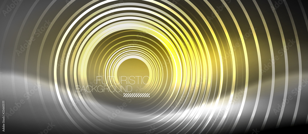 Neon circles abstract background, shiny lines Neon circles abstract background, shiny lines