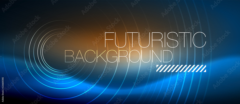 Neon glowing circles background Neon glowing circles background