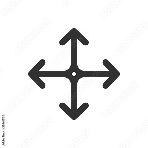 Arrows in four directions i...
