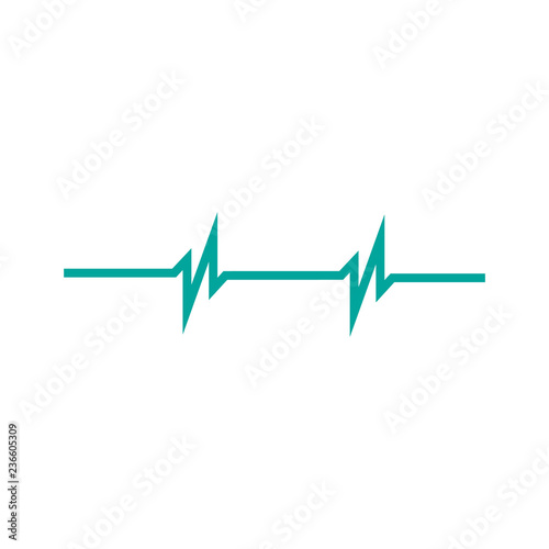 heart rhythm two peaks ekg .vector illustration isolated on white background.