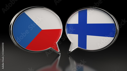 Czech Republic and Finland flags with Speech Bubbles. 3D illustration Free Download Czech Republic and Finland flags with Speech Bubbles. 3D illustration - GFXLoad
