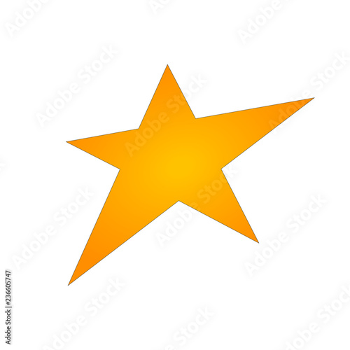 Gold star icon. Gold star metal gradient sign.
