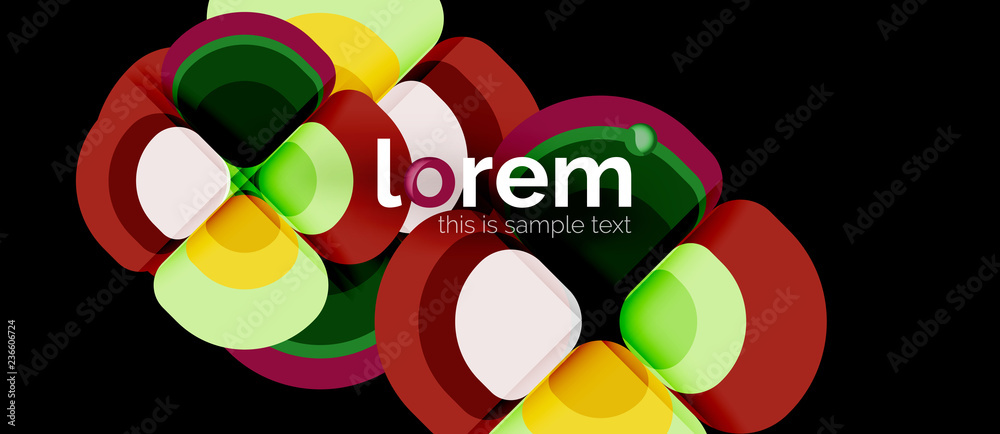 Round triangles geometric shapes composition Round triangles geometric shapes composition