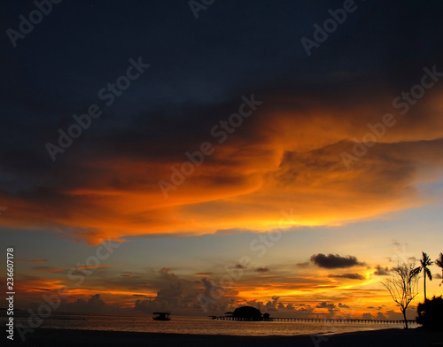 beutiful sunset in Maldives