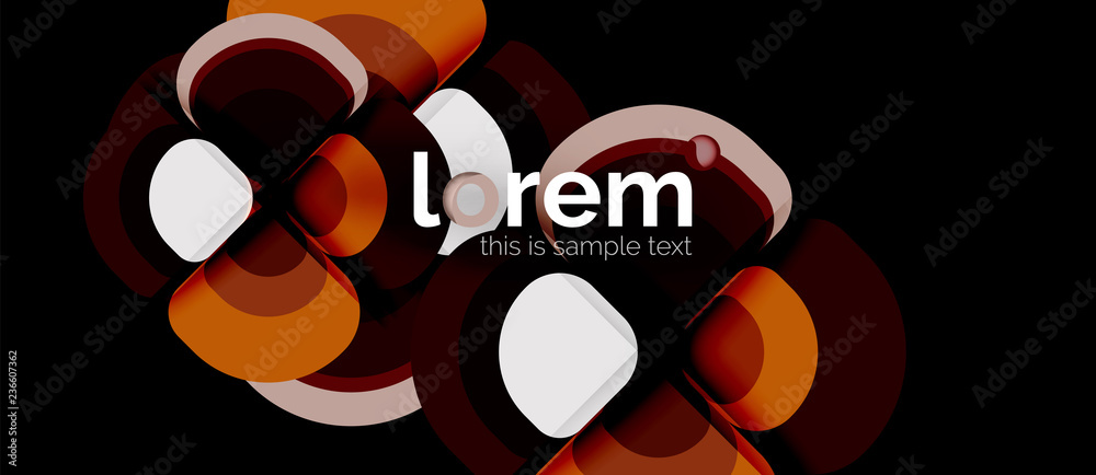 Obraz premium Abstract background - geometric multicolored round shapes composition. Trendy abstract layout template for business or technology presentation