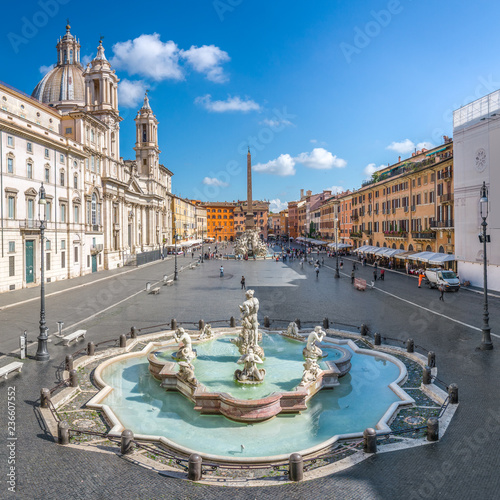 Aerial view of Navona Square, Piazza Navona, in Rome, Italy. photo