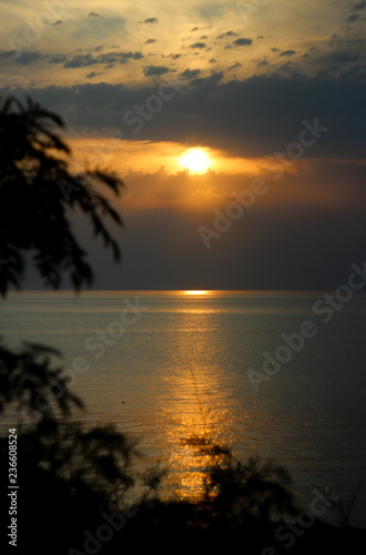 the sun's reflection in the water, sun path in the water, sunset on the sea