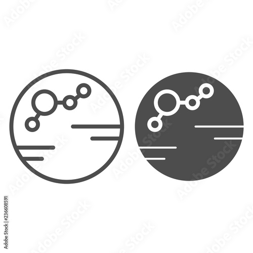 Colonized planet line and glyph icon. Colony vector illustration isolated on white. Planet outline style design, designed for web and app. Eps 10.
