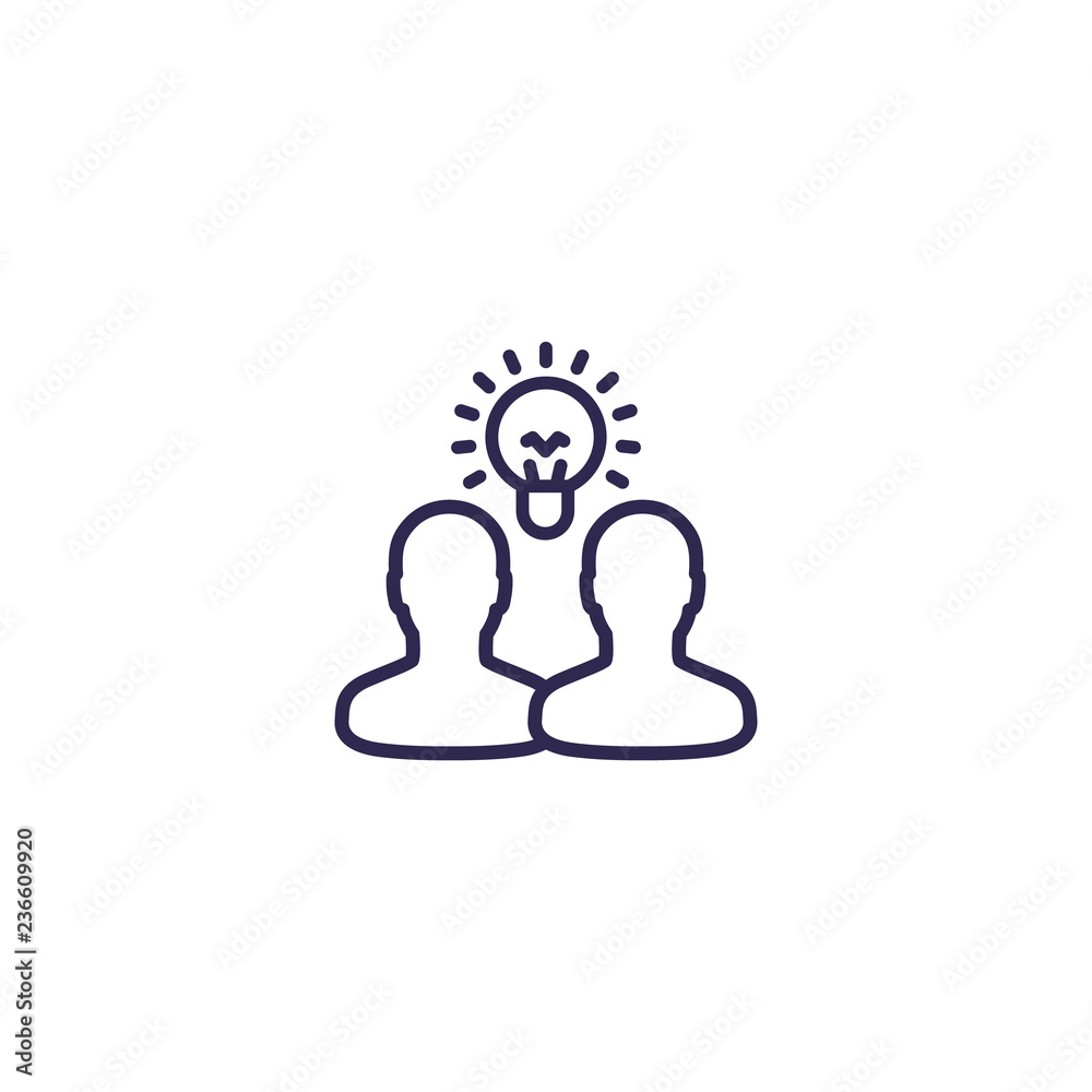 people with idea line icon people with idea line icon
