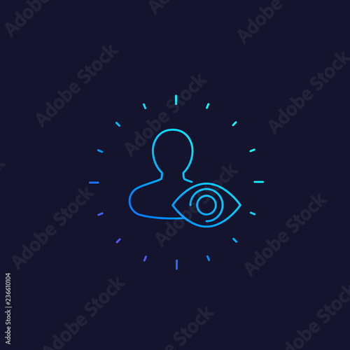 viewer, spectator line vector icon