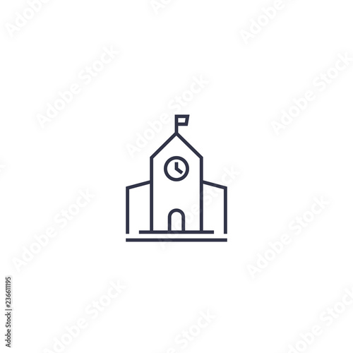 municipal building, city hall line icon