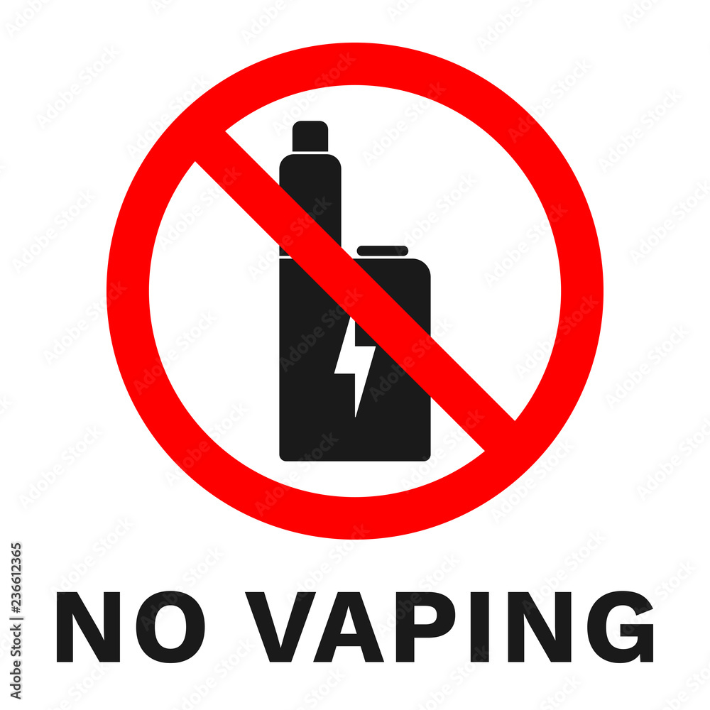 NO VAPING sign. Label with inscription. Vector. NO VAPING sign. Label with inscription. Vector.