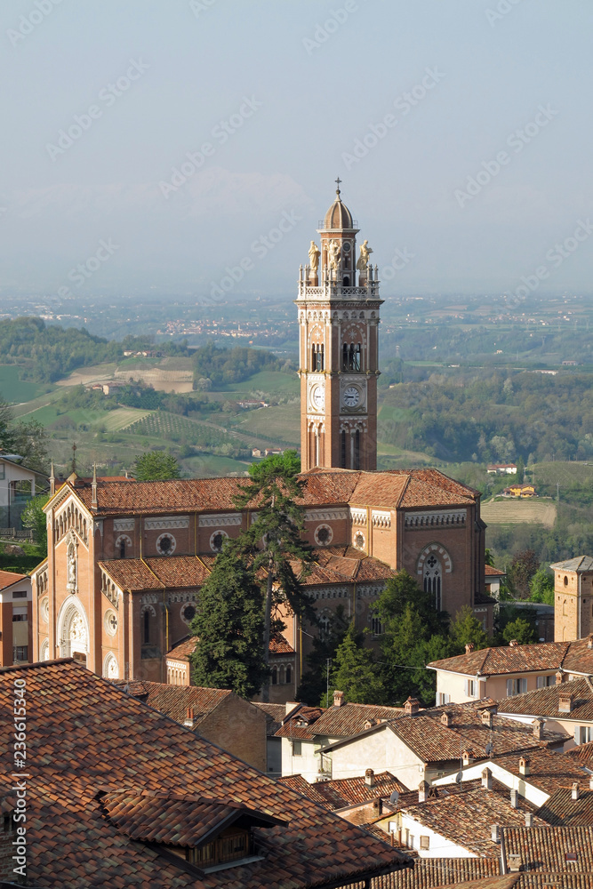 Cathedral in Monforte d'Alba, a town in the Piemonte wine region of northern Italy.