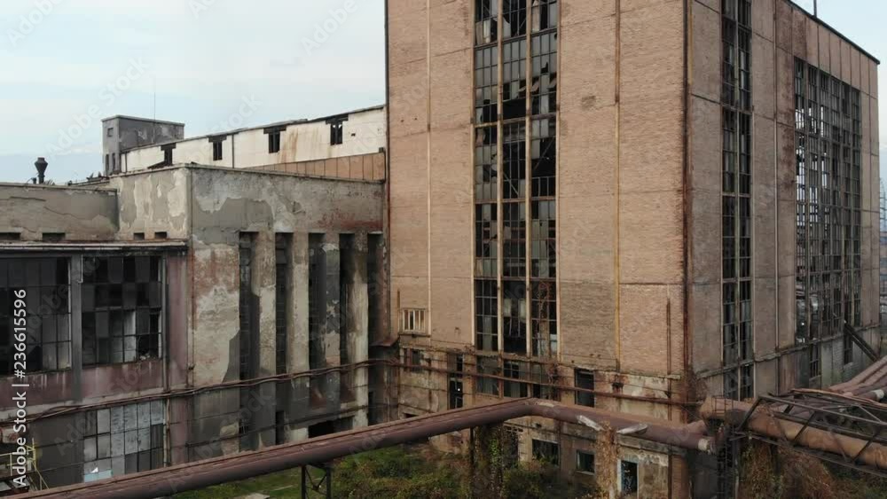 Drone Shot Of Cooling Towers And Polluting Steel Factory, Arcelor Mittal Zenica, Bosnia, Europe Drone Shot Of Cooling Towers And Polluting Steel Factory, Arcelor Mittal Zenica, Bosnia, Europe