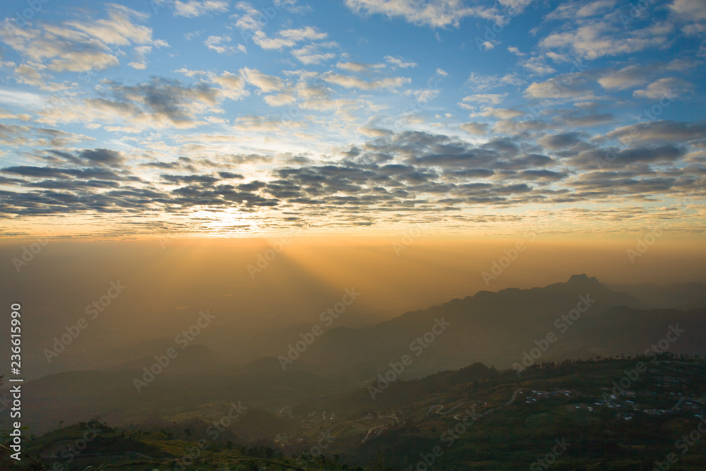 Sunrise in the morning at Phu Tabberk , Phetchabun Province, Thailand. in the morning at Phu Tabberk Sunrise in the morning at Phu Tabberk , Phetchabun Province, Thailand. in the morning at Phu Tabberk